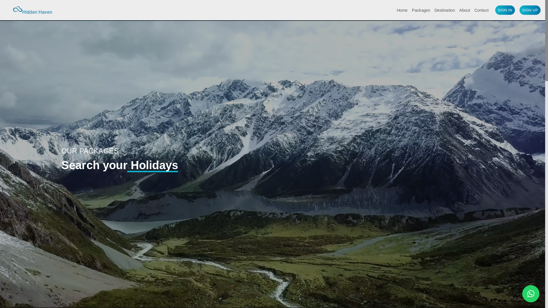 website screenshot of https://hiddenheaventour.bt/