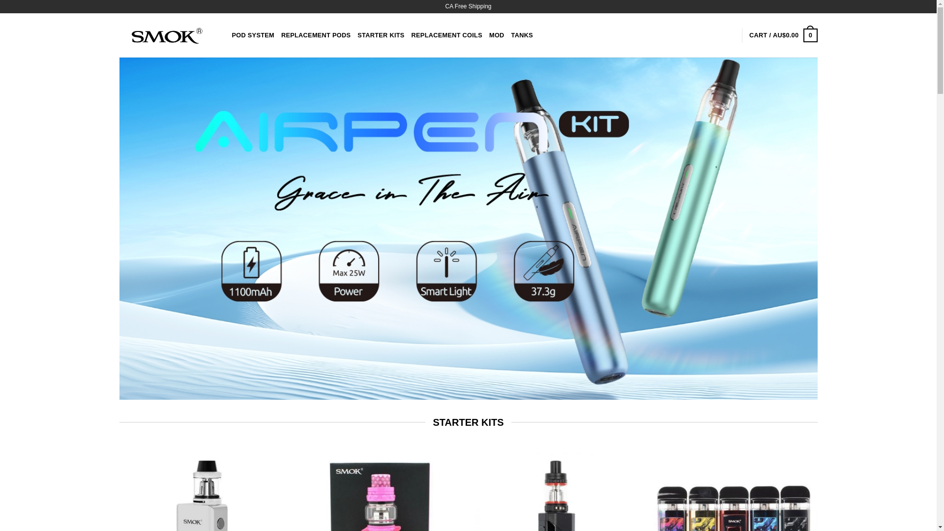 website screenshot of https://smok-vape.com.au/