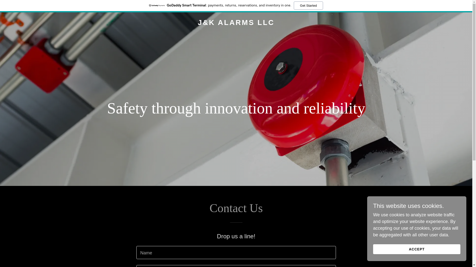 website screenshot of https://jkalarmsllc.com/