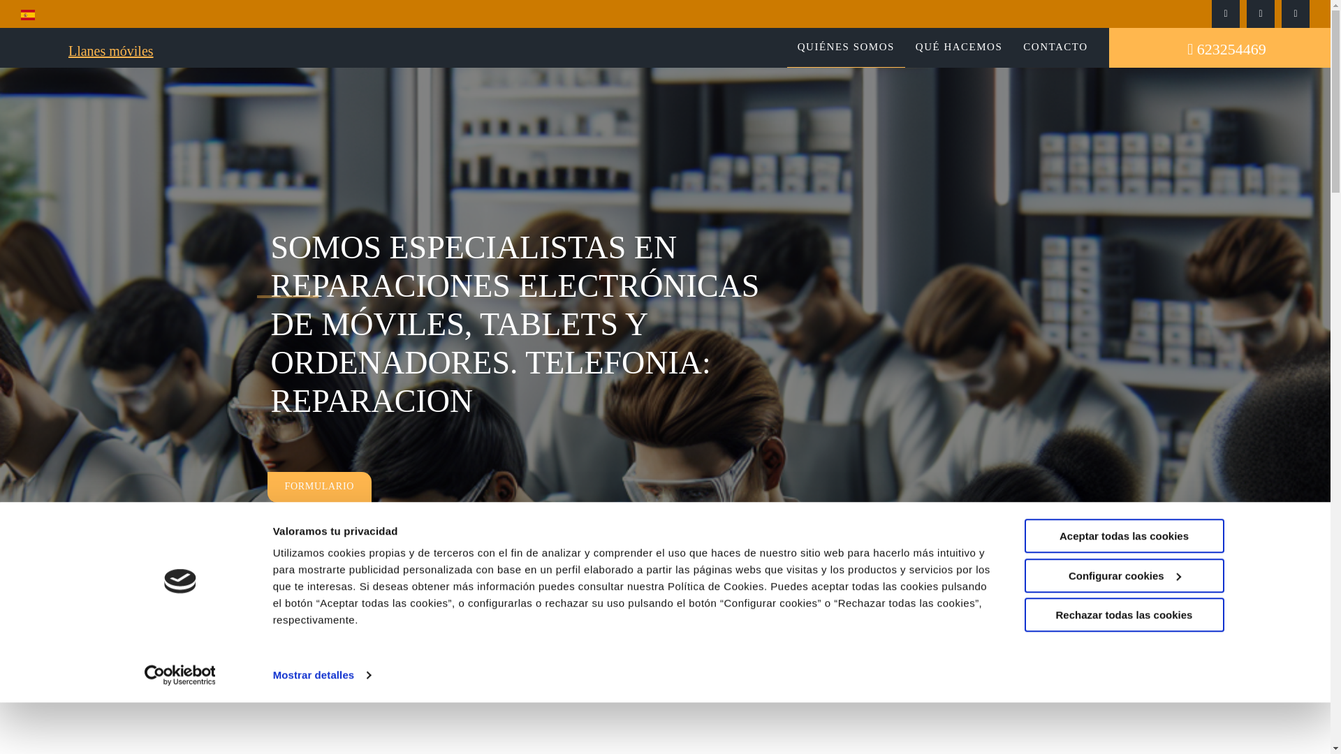 website screenshot of https://llanestelefonia.com/