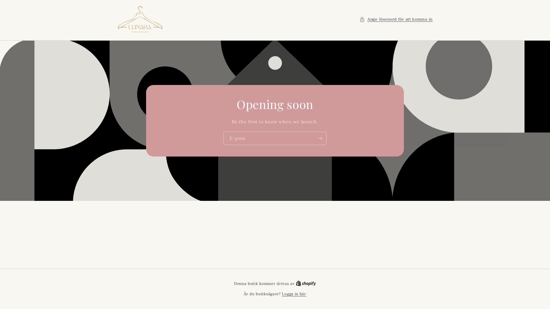 website screenshot of https://lunarawear.se/