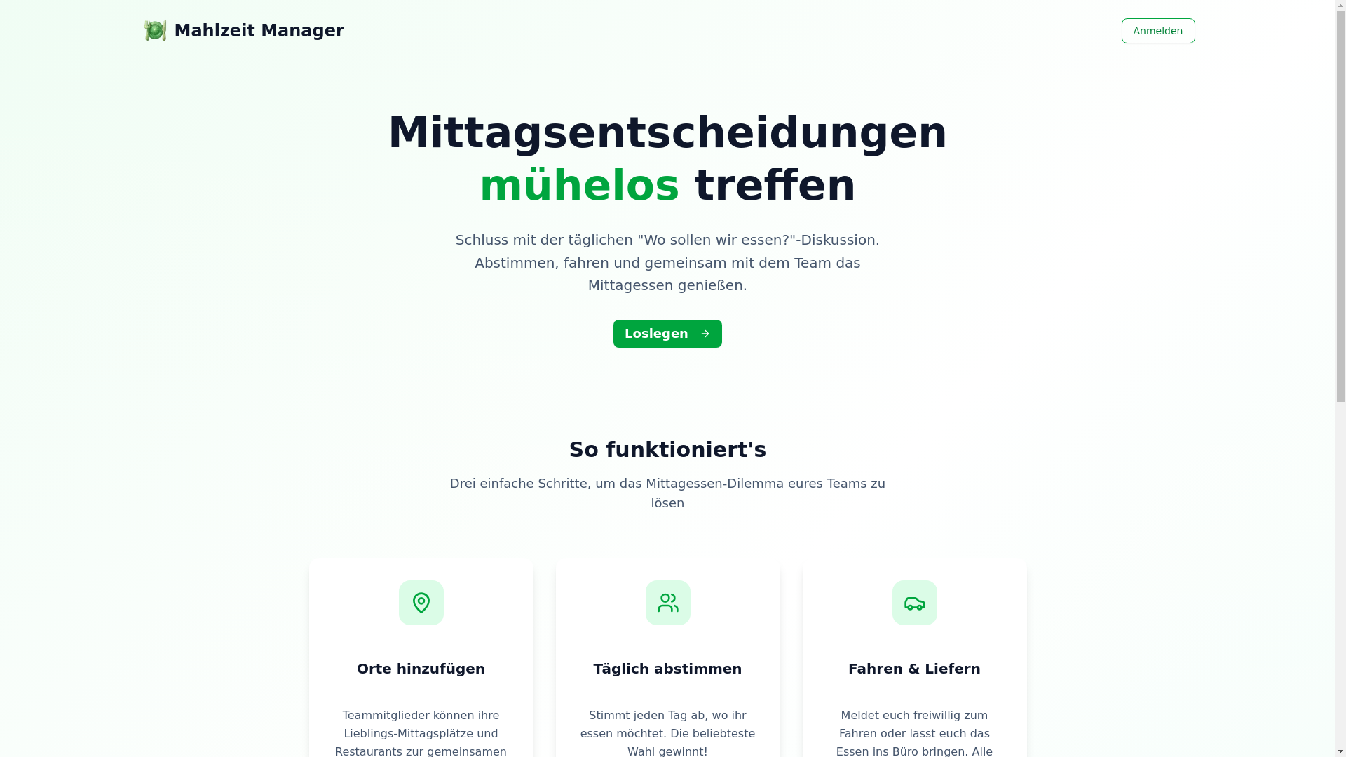 website screenshot of https://mahlzeitmanager.com/
