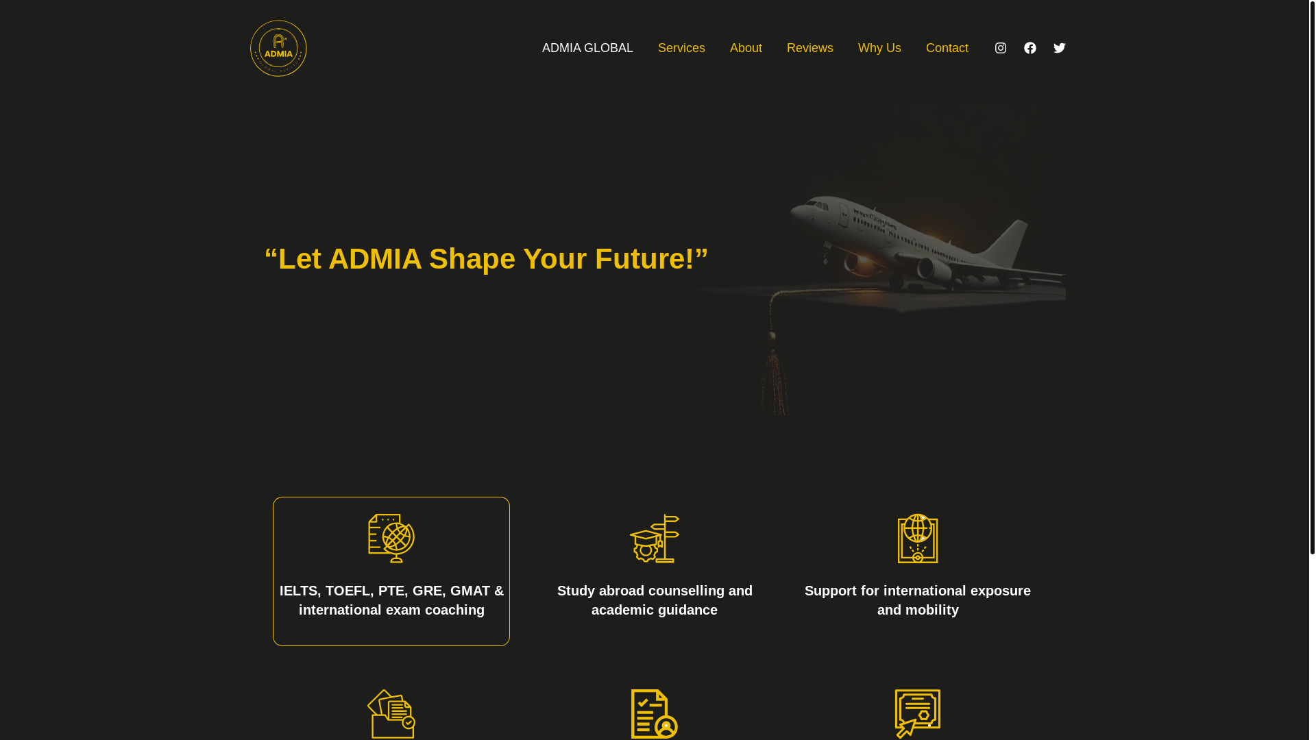 website screenshot of https://admiaglobal.com/