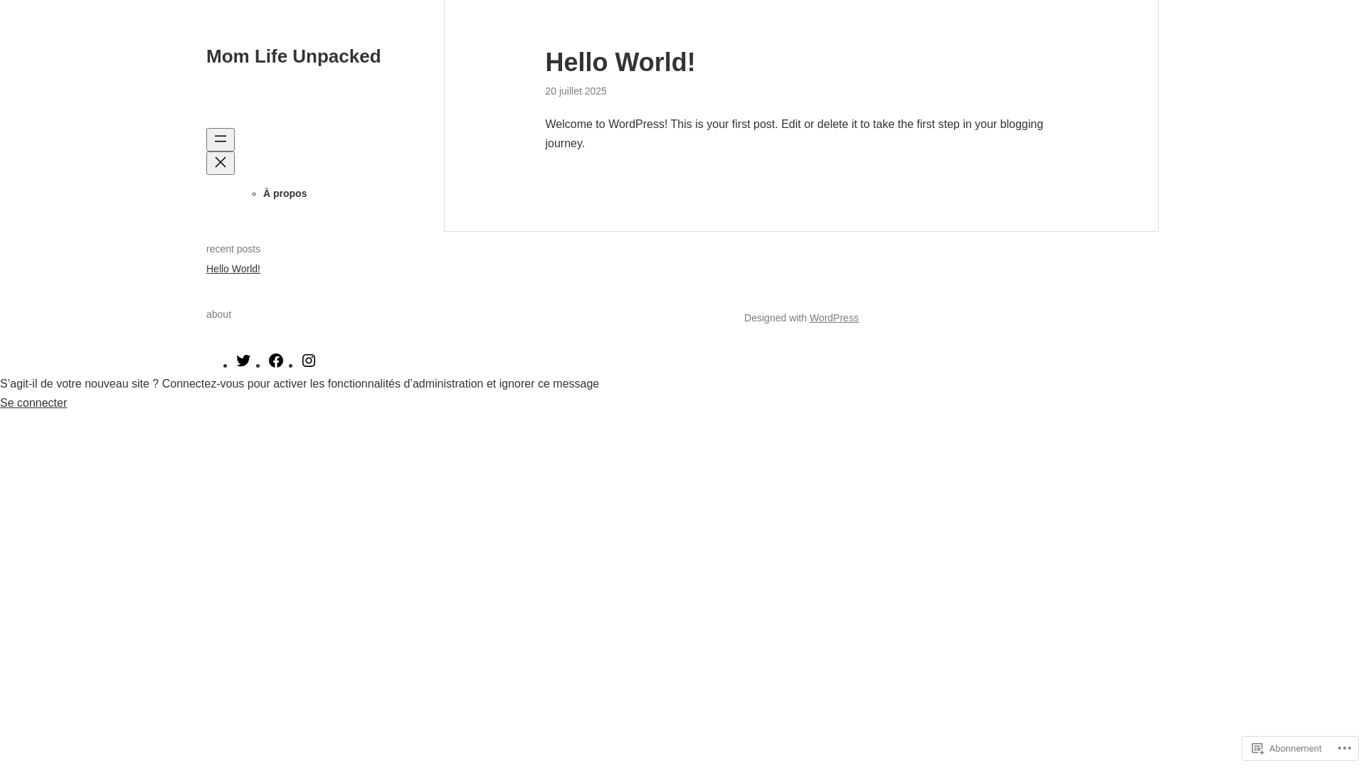 website screenshot of https://mom-life-unpacked.com/
