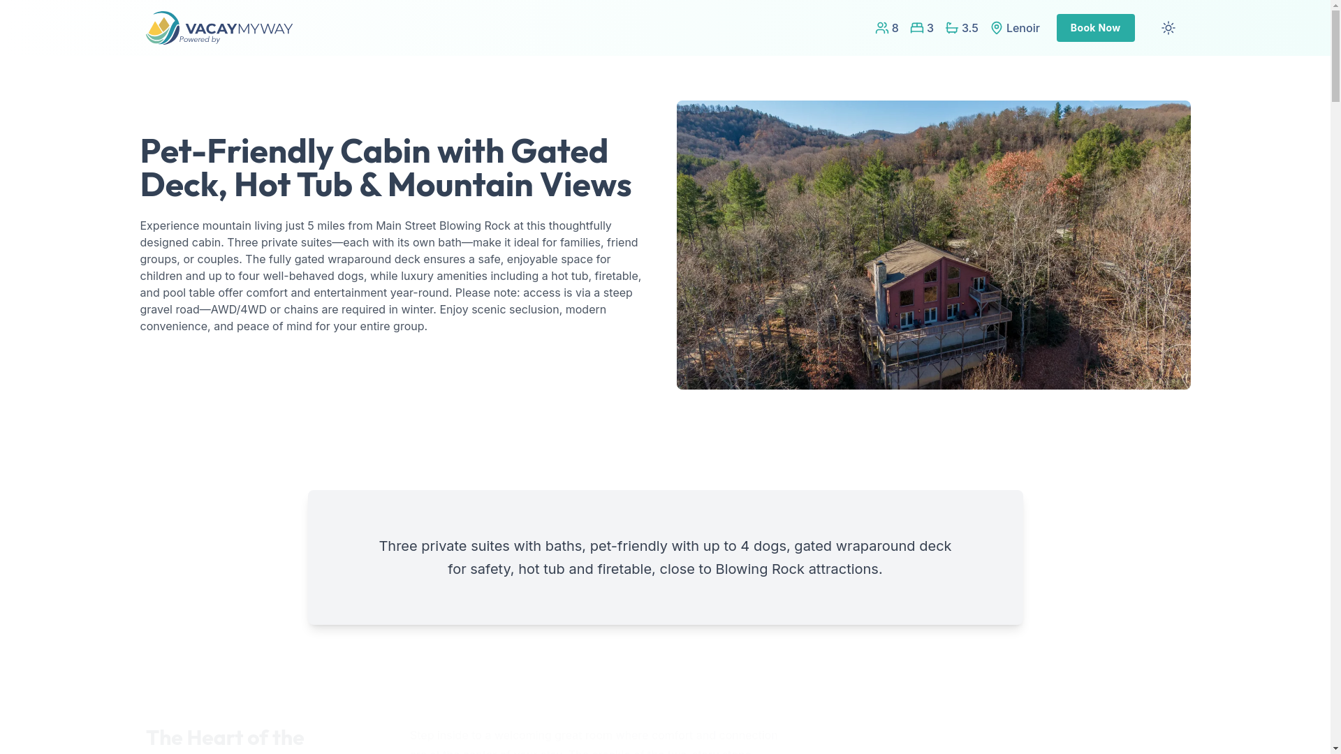 website screenshot of https://cabinpetdeck.house/