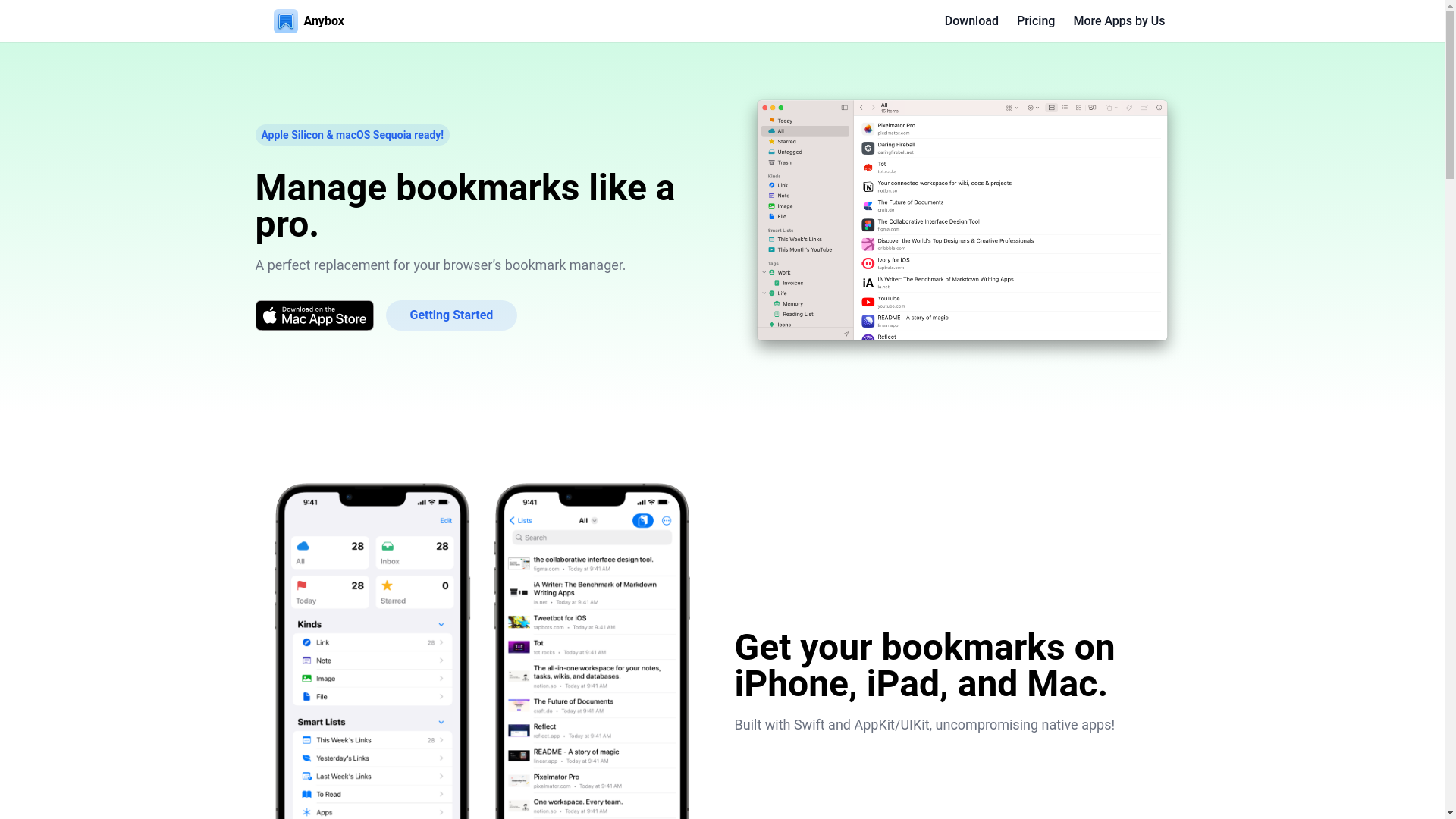 website screenshot of https://anybox.app