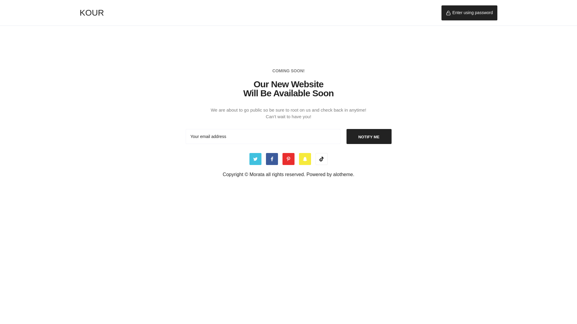 website screenshot of https://kourclothing.com/