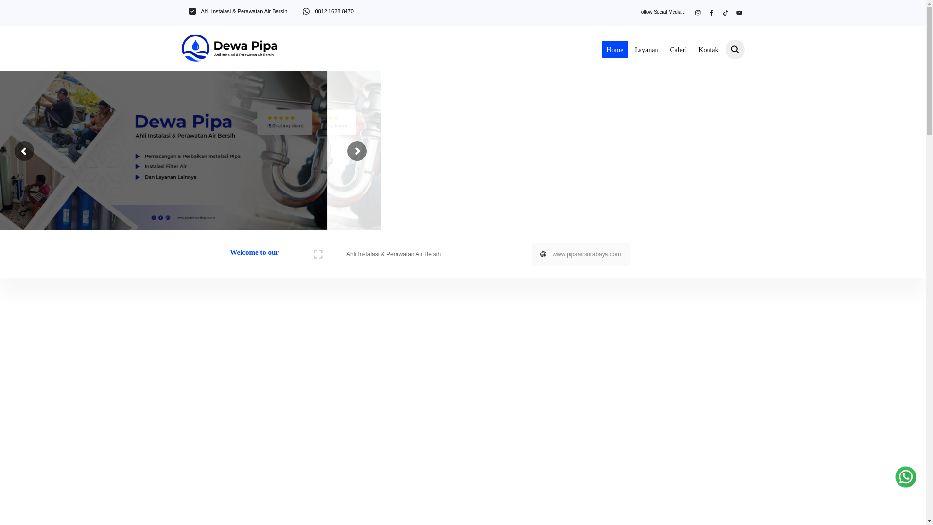website screenshot of https://pipaairsurabaya.com/