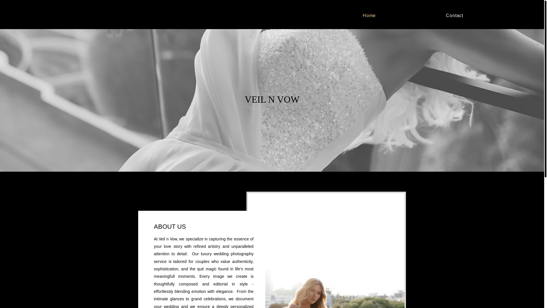 website screenshot of https://veilnvows.com/