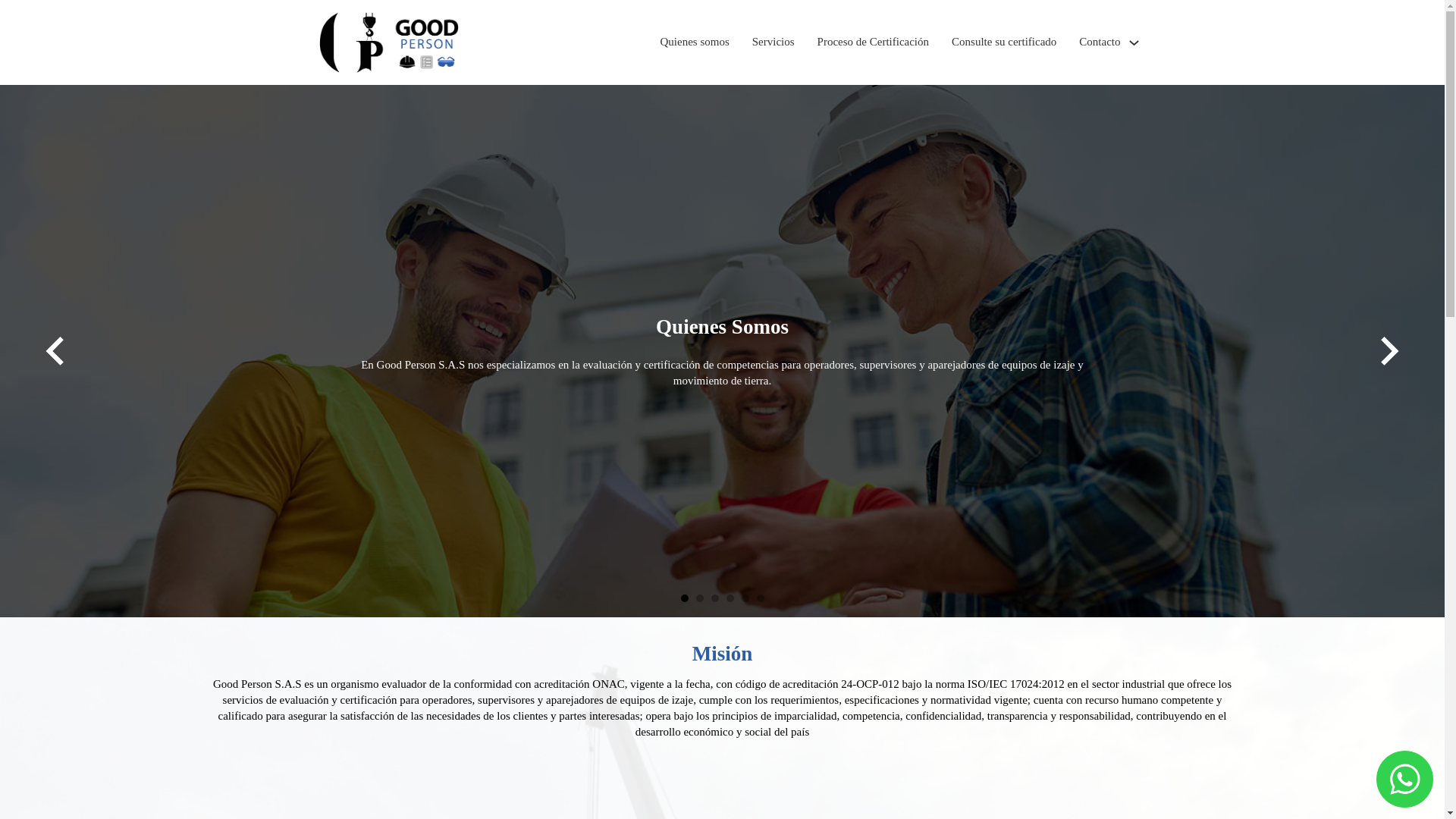 website screenshot of https://personandservices.com.co/