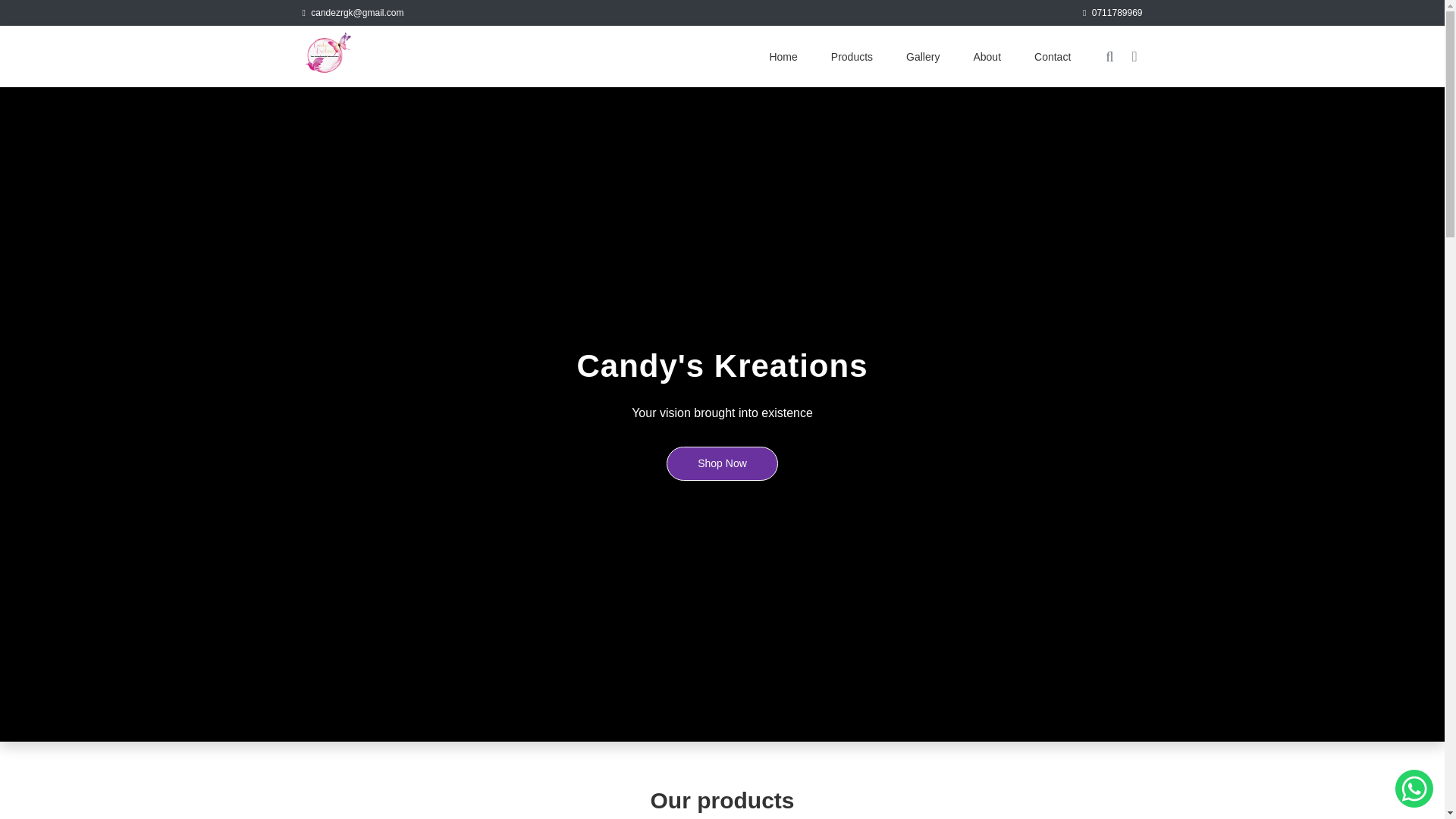 website screenshot of https://candyskreations.co.za/