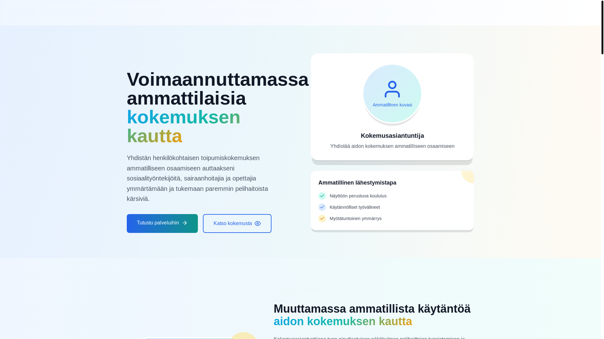 website screenshot of https://kokemuslehtinen.pages.dev/