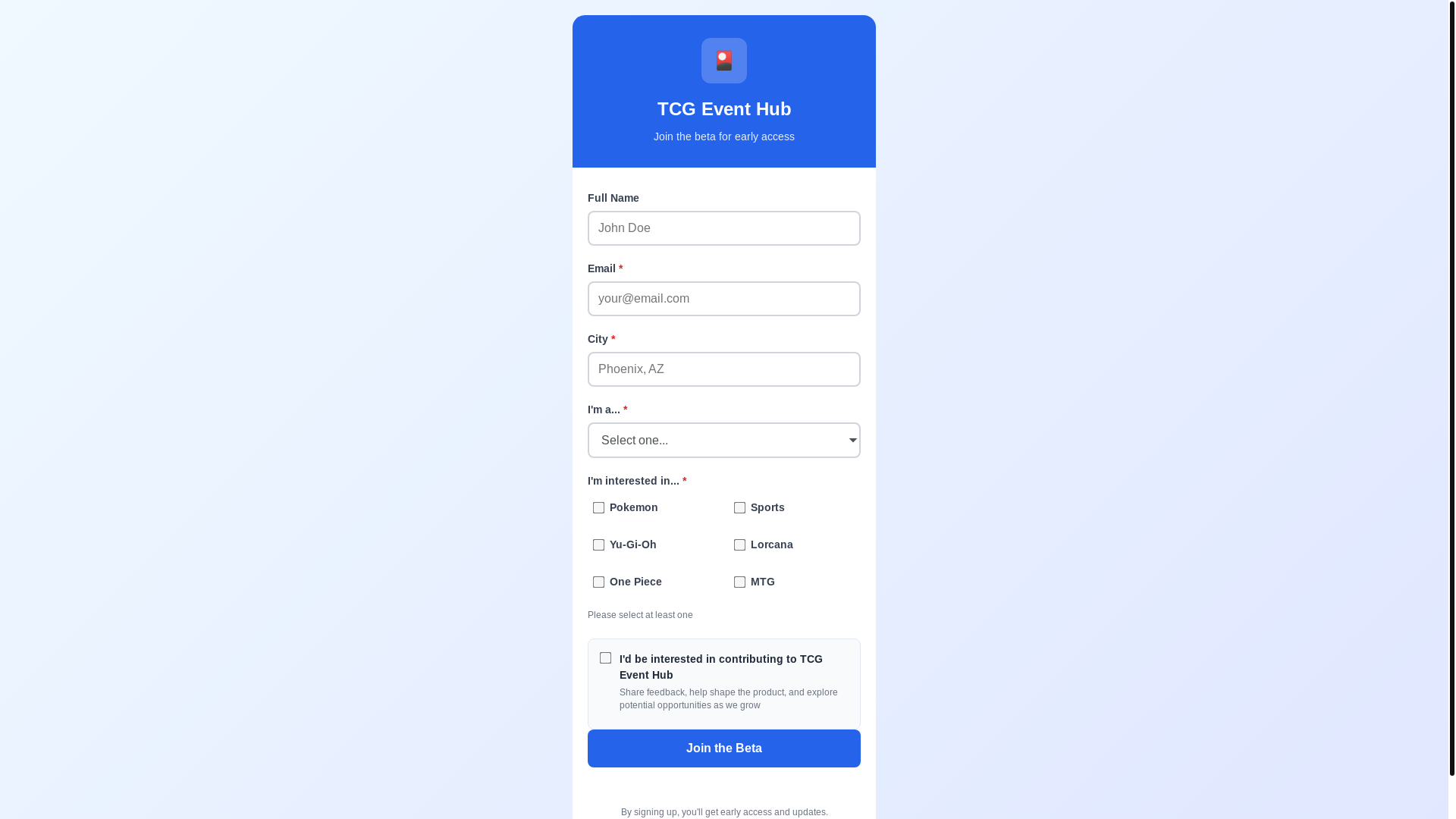 website screenshot of https://collectorconnection.app/