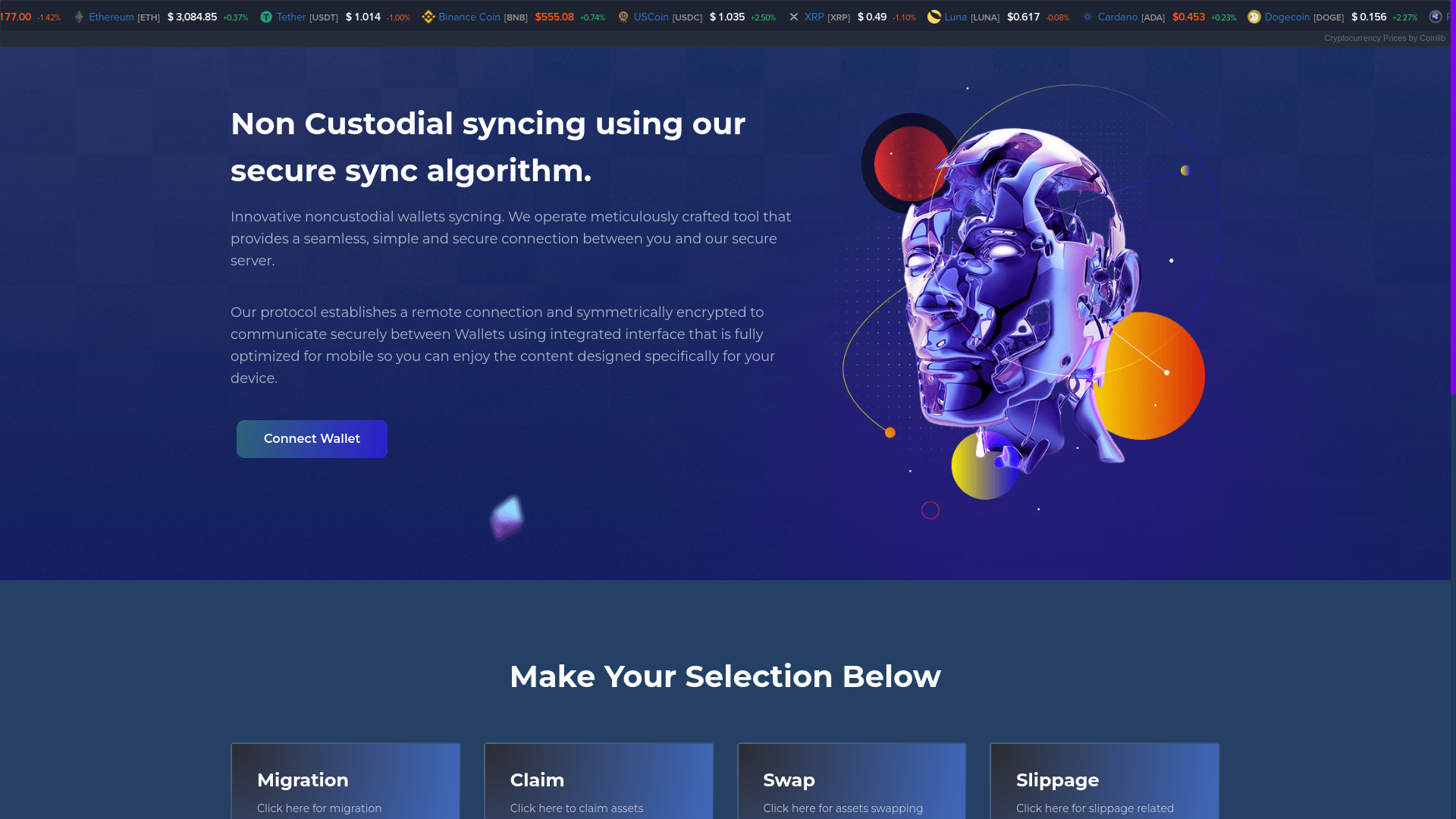 website screenshot of https://dappsdevintegration.pages.dev/