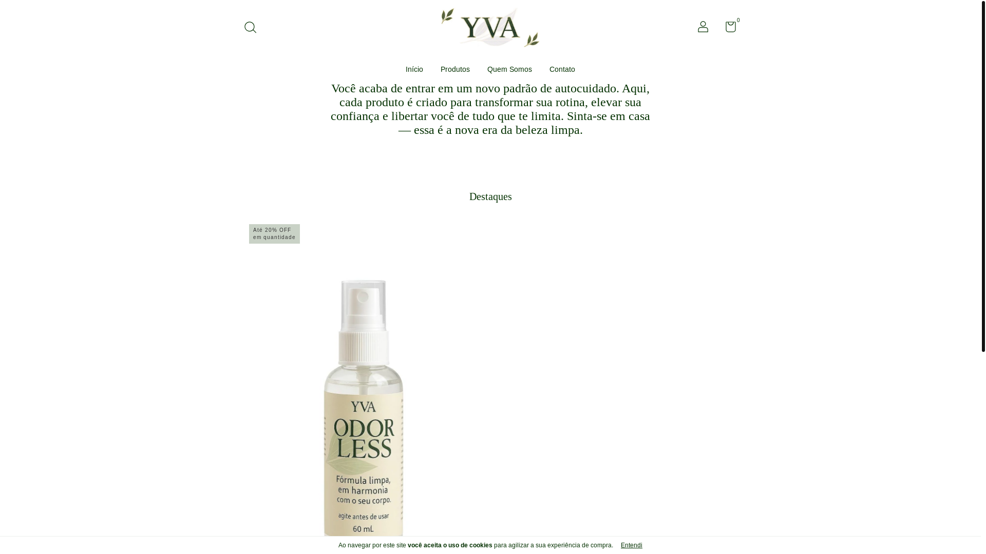 website screenshot of https://yvacosmeticos.com.br/