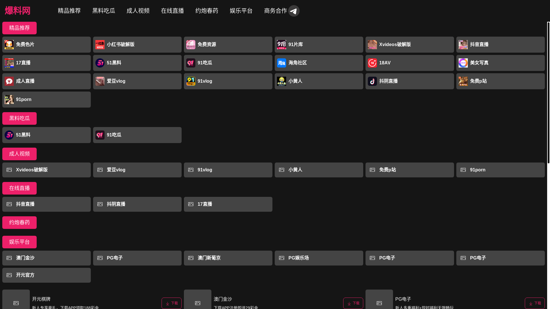 website screenshot of https://yyheiliaochiguawang.wiki/