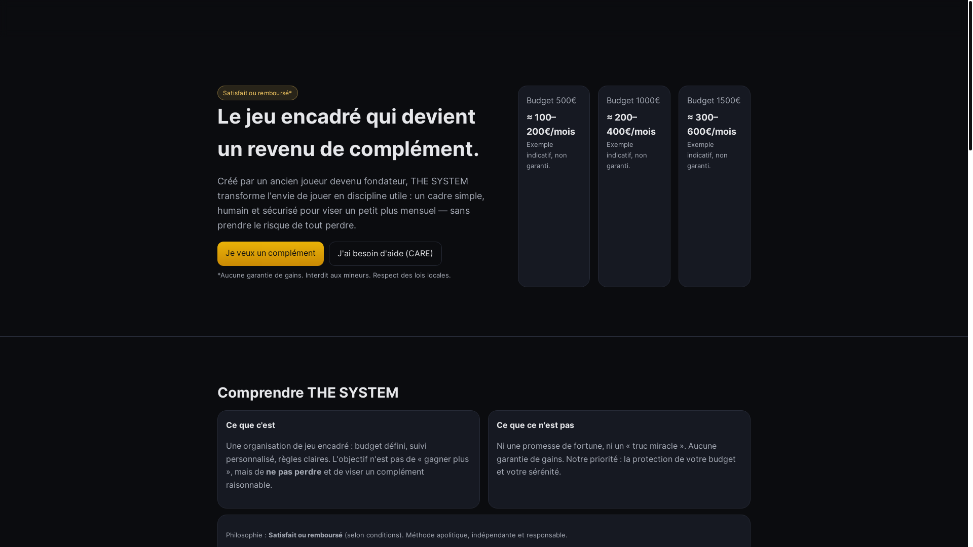 website screenshot of https://the-system-officiel.fr/