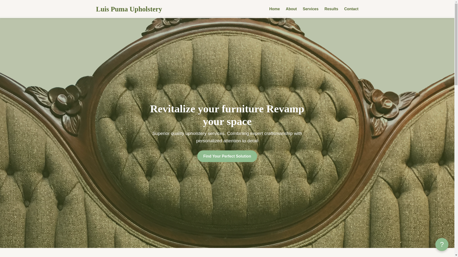 website screenshot of https://luispumaupholstery.pages.dev/