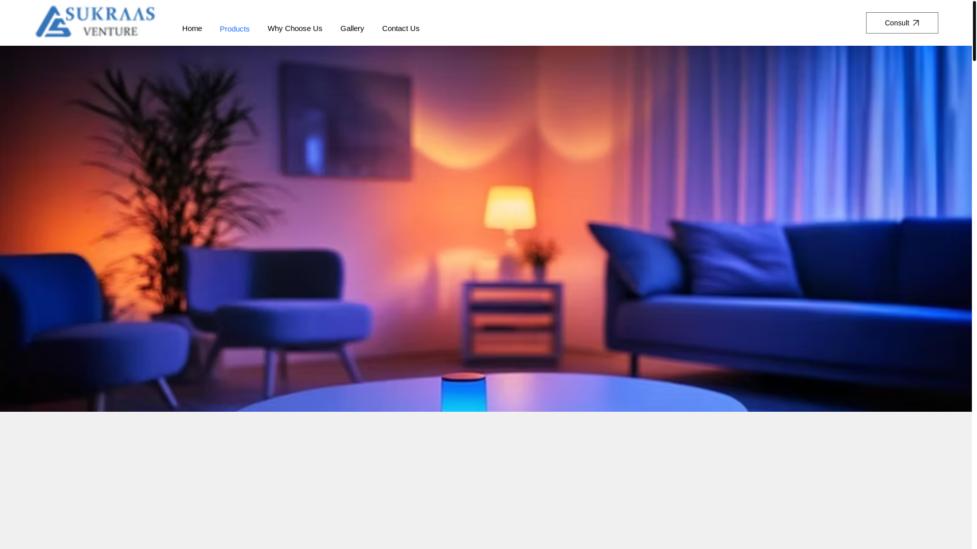 website screenshot of https://sukraasventure.in/