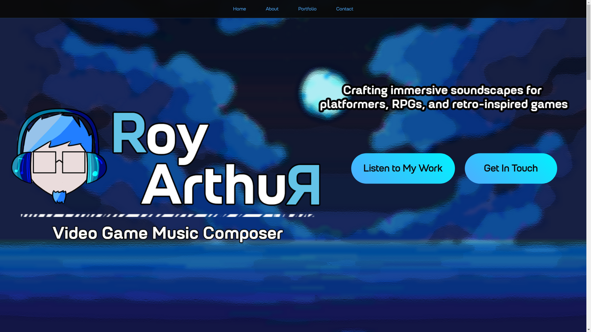 website screenshot of https://royarthurmusic.com/