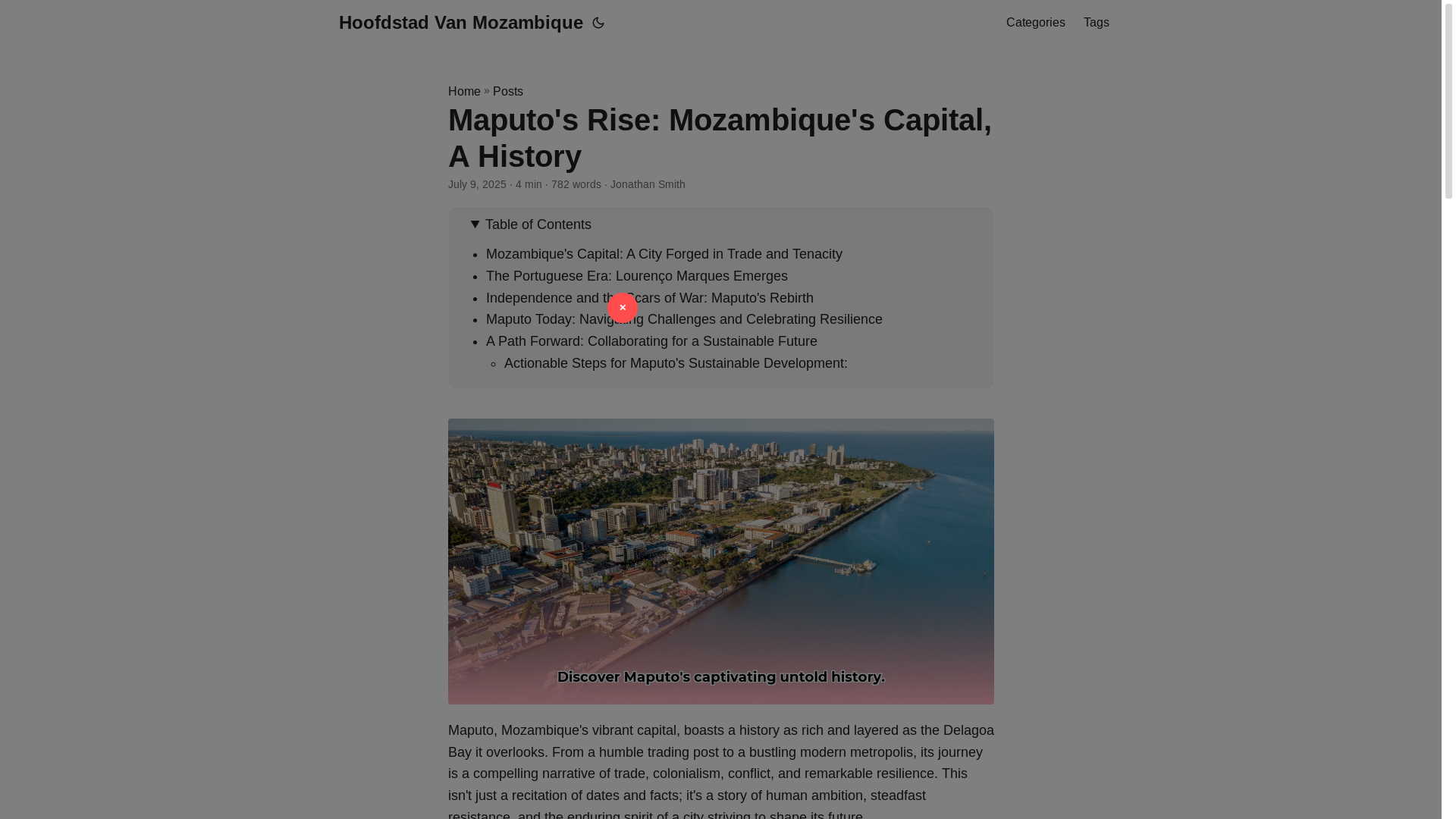 website screenshot of https://hoofdstad-van-mozambique.pages.dev/