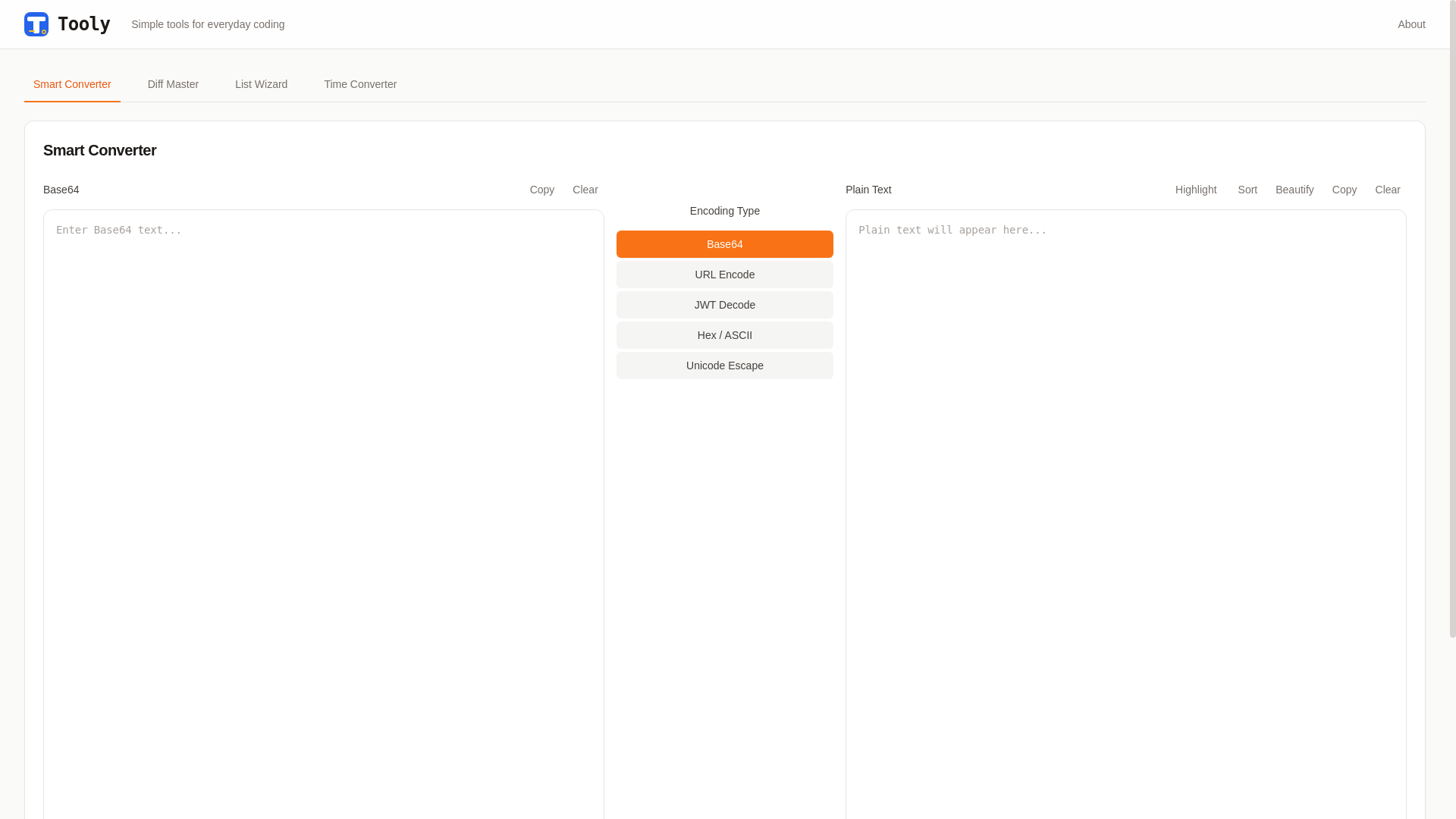 website screenshot of https://www.tooly.one