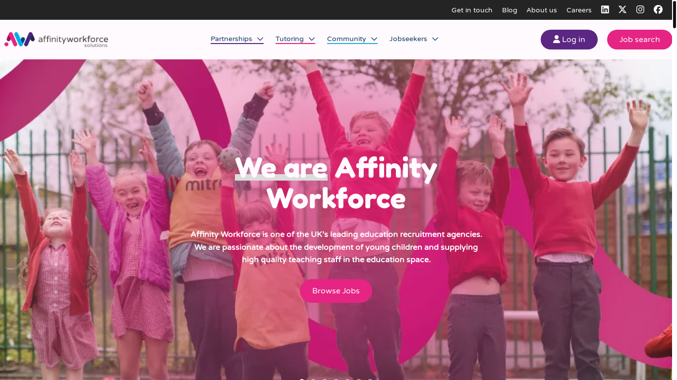 website screenshot of https://affinityworkforce.com/