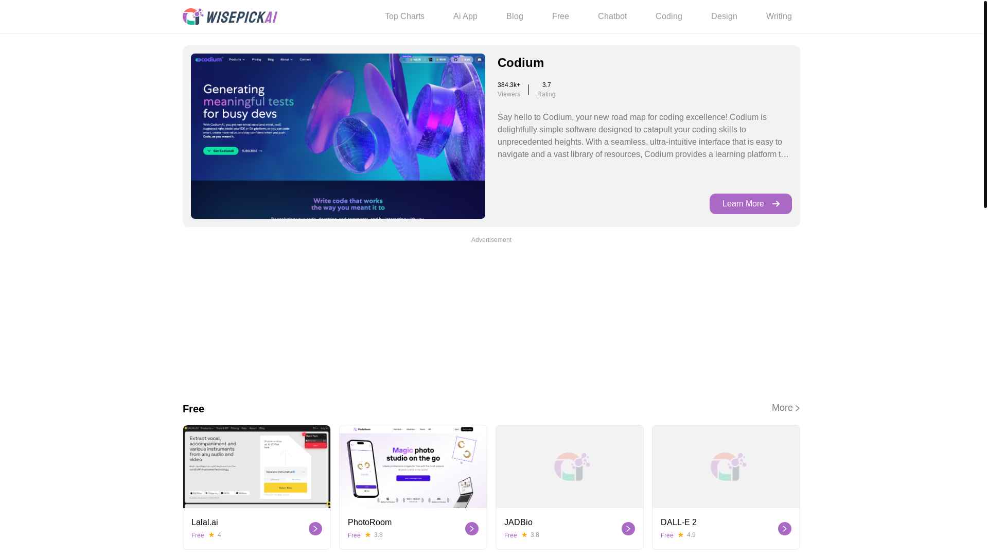 website screenshot of https://wisepickai-com.pages.dev/