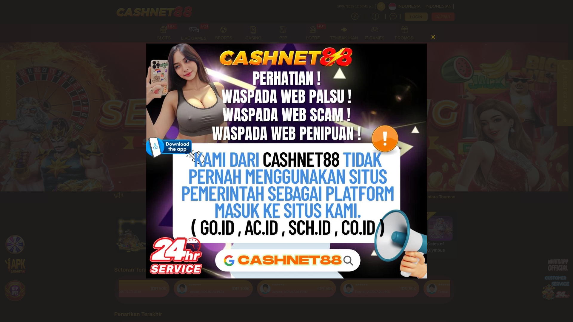 website screenshot of https://cashnet88-32.site/