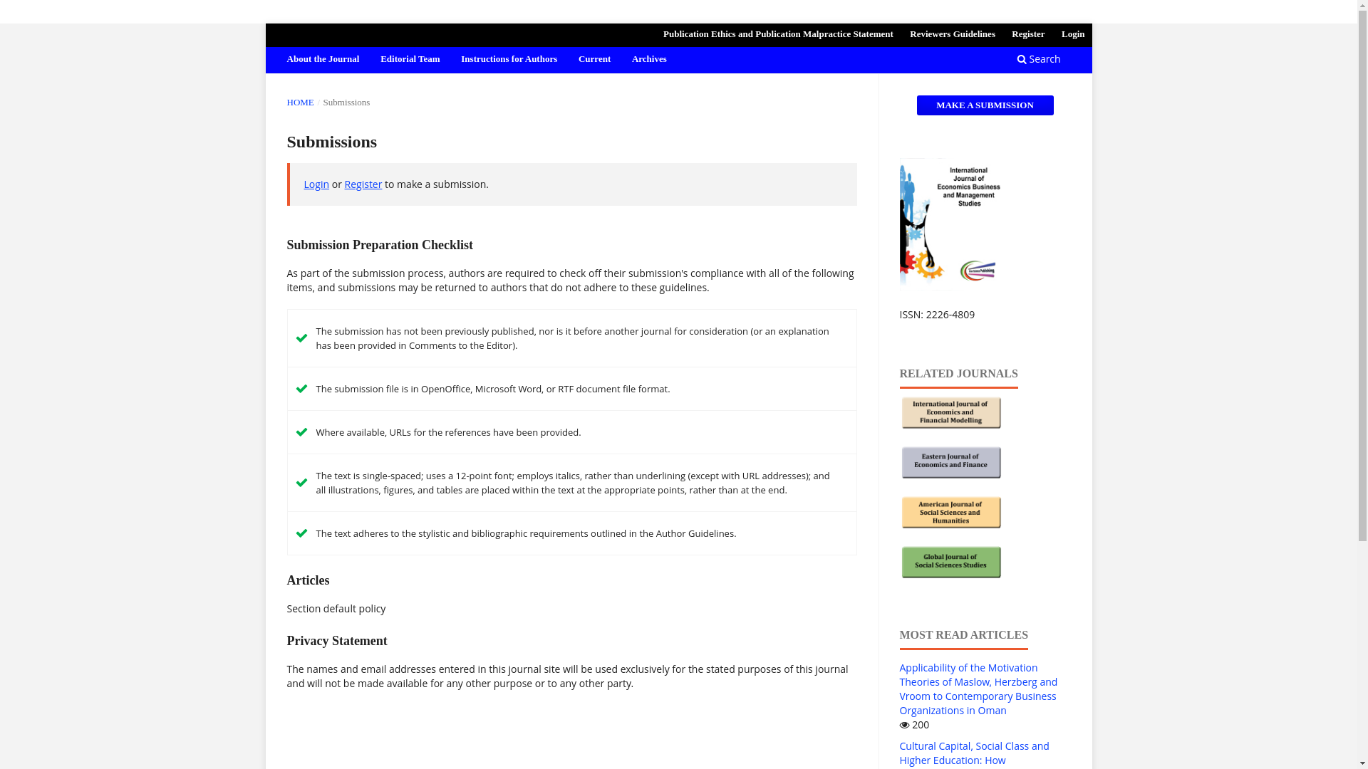 website screenshot of https://onlinesciencepublishing.com/index.php/ijebms/about/submissions