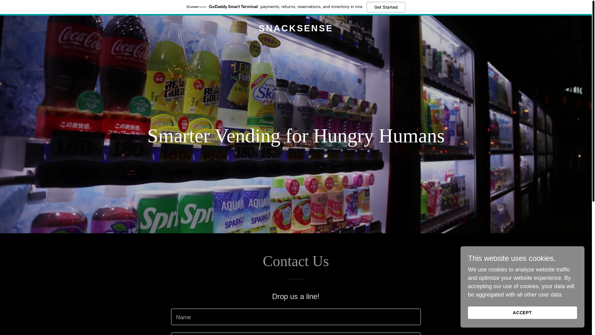website screenshot of https://snacksense.cafe/