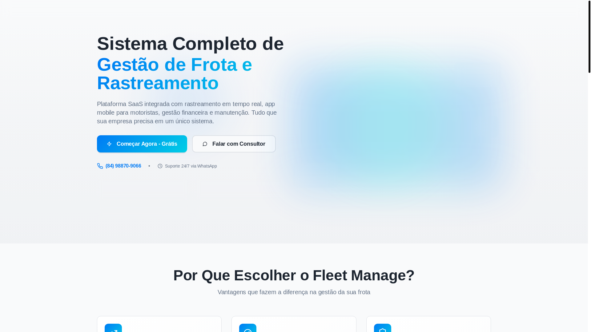 website screenshot of https://fleetmanage.com.br/