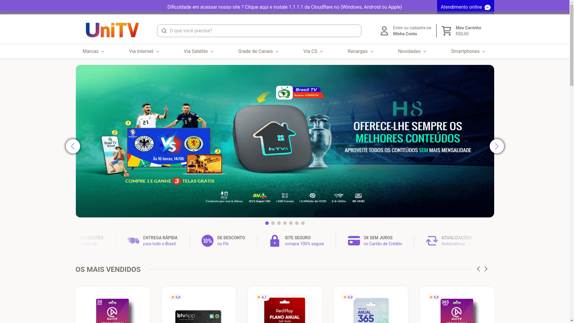website screenshot of https://unitvs1.com/