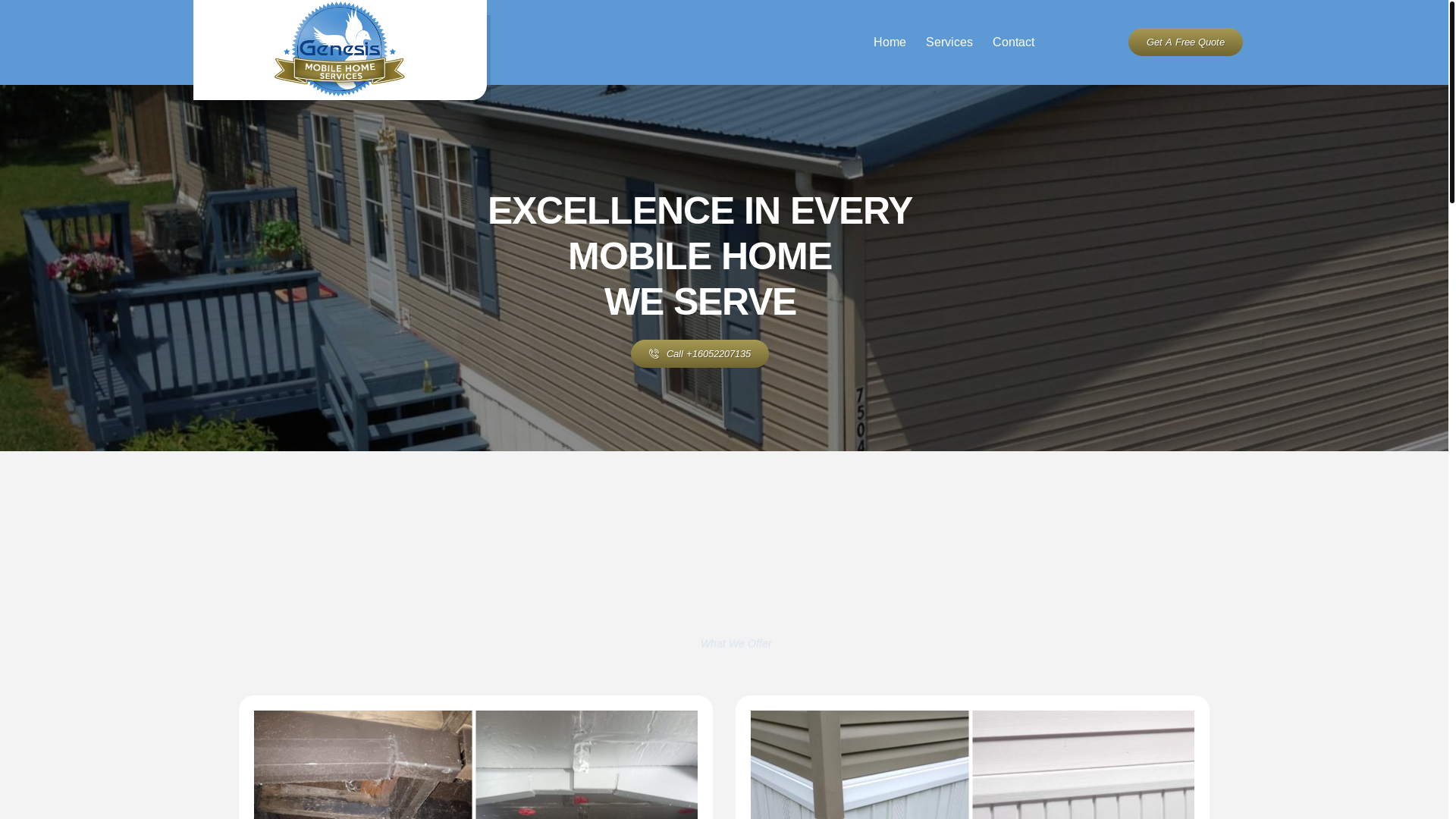 website screenshot of https://genesismobilehomeservices.com/