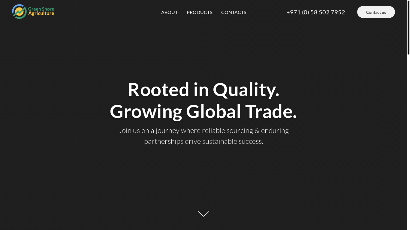 website screenshot of https://greenshore.ae/