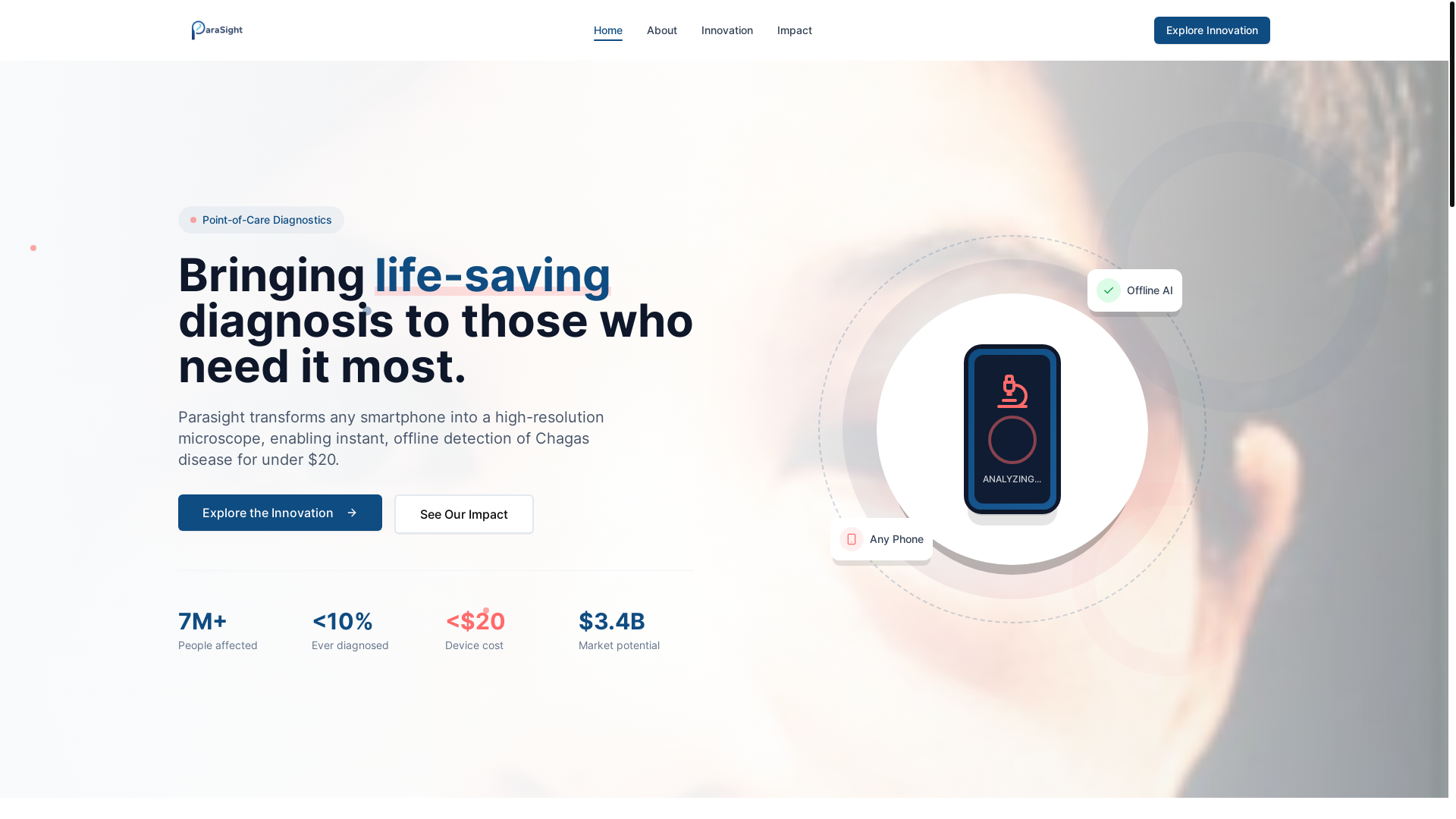 website screenshot of https://para--sight.com/