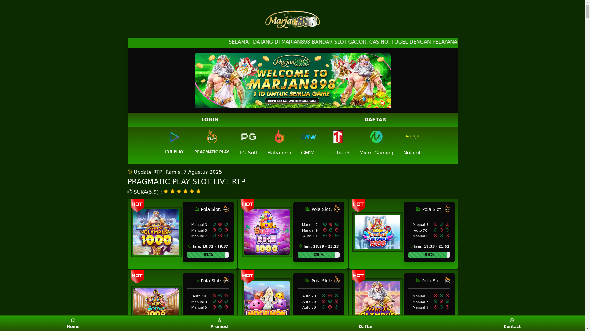 website screenshot of https://rtpmarjan898new.xyz/