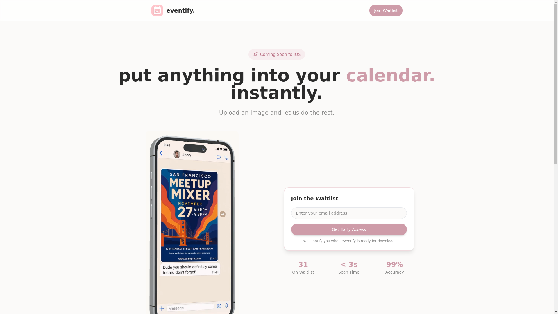 website screenshot of https://eventifyapp.site/