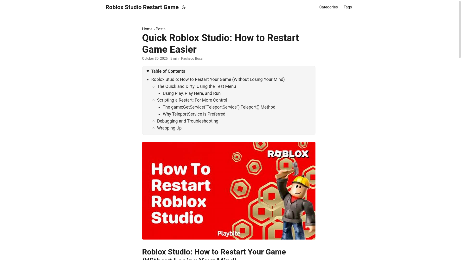 website screenshot of https://roblox-studio-restart-game.pages.dev/