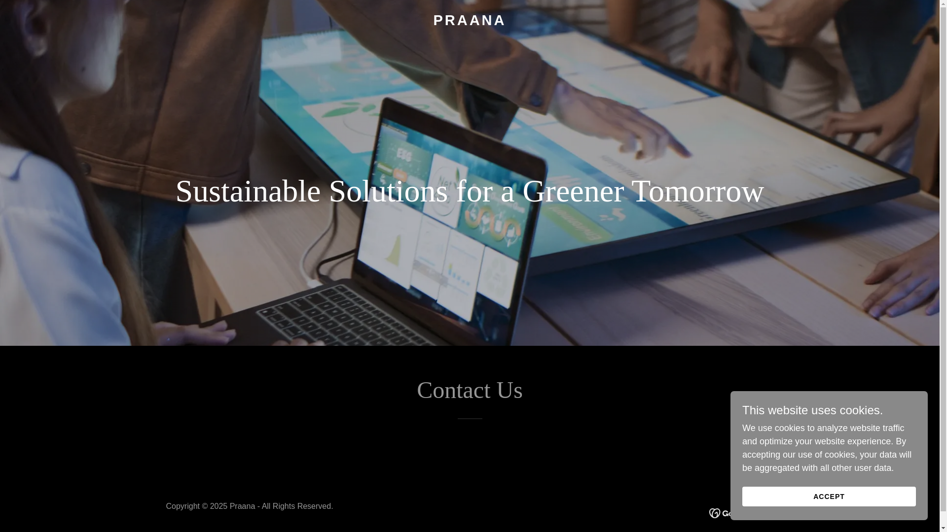 website screenshot of https://praana.earth/