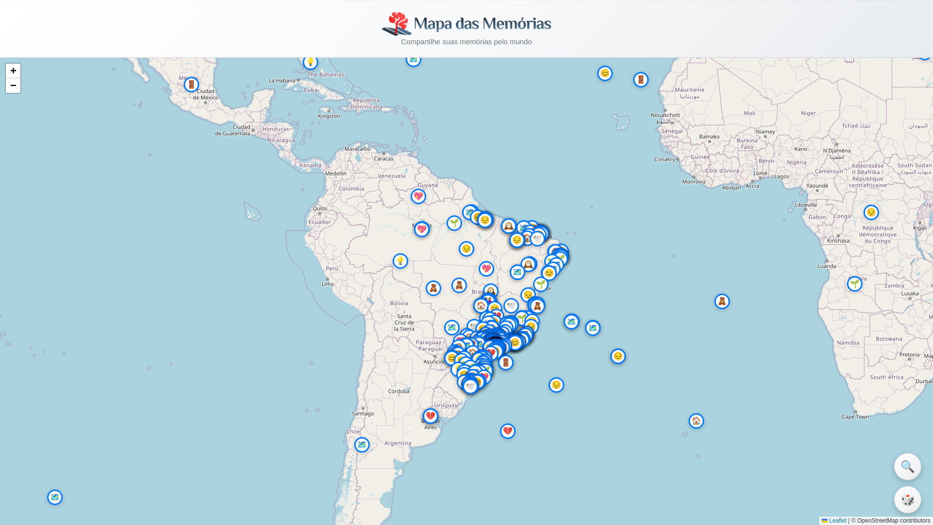 website screenshot of https://mapadasmemorias.com/