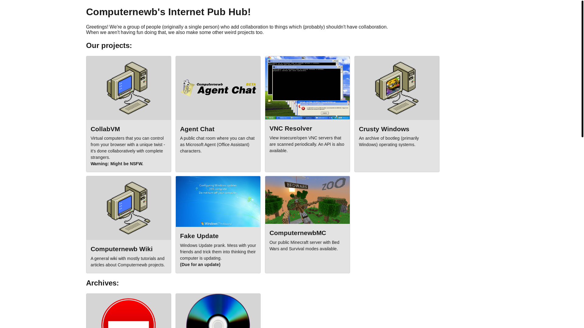 website screenshot of https://computernewb.com
