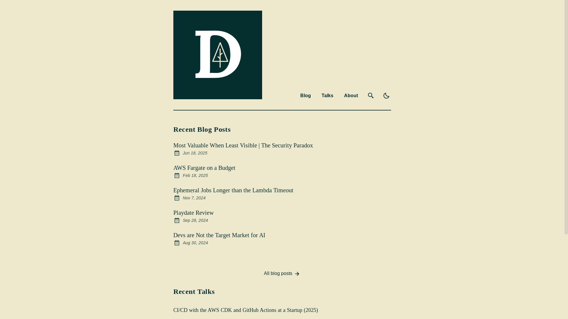 website screenshot of https://danielle-s-blog.pages.dev/