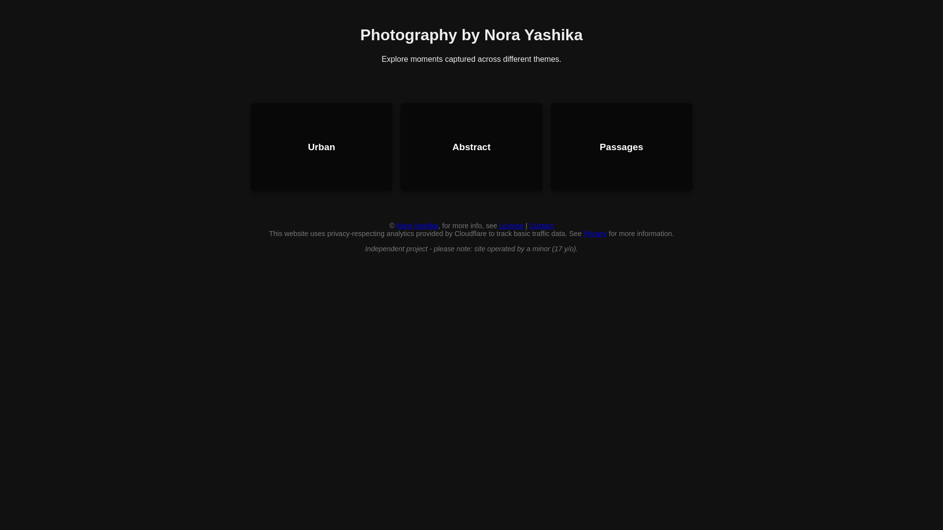 website screenshot of https://photography-norayashika.pages.dev/