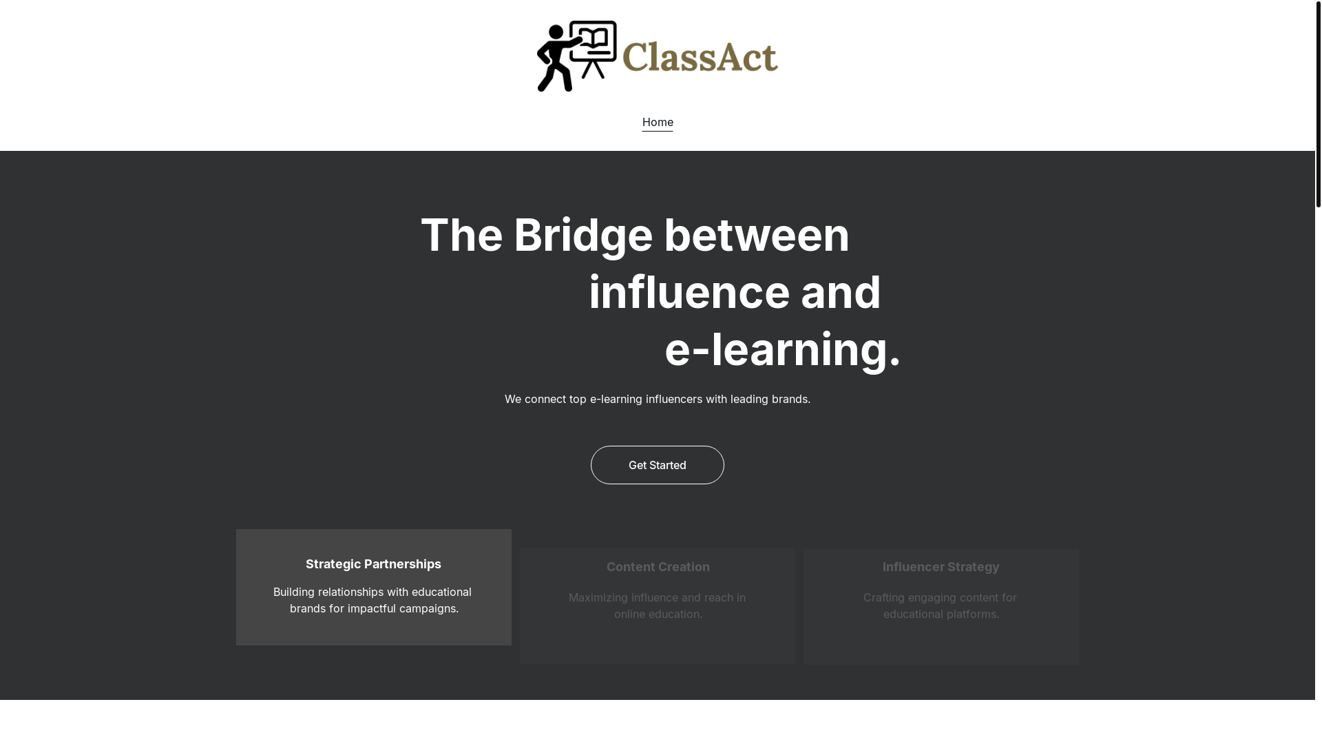 website screenshot of https://inclassact.com/