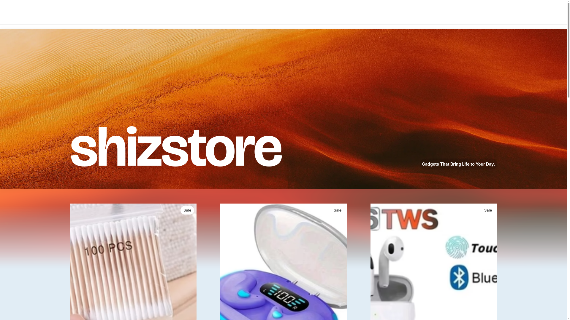 website screenshot of https://shizstore.online/