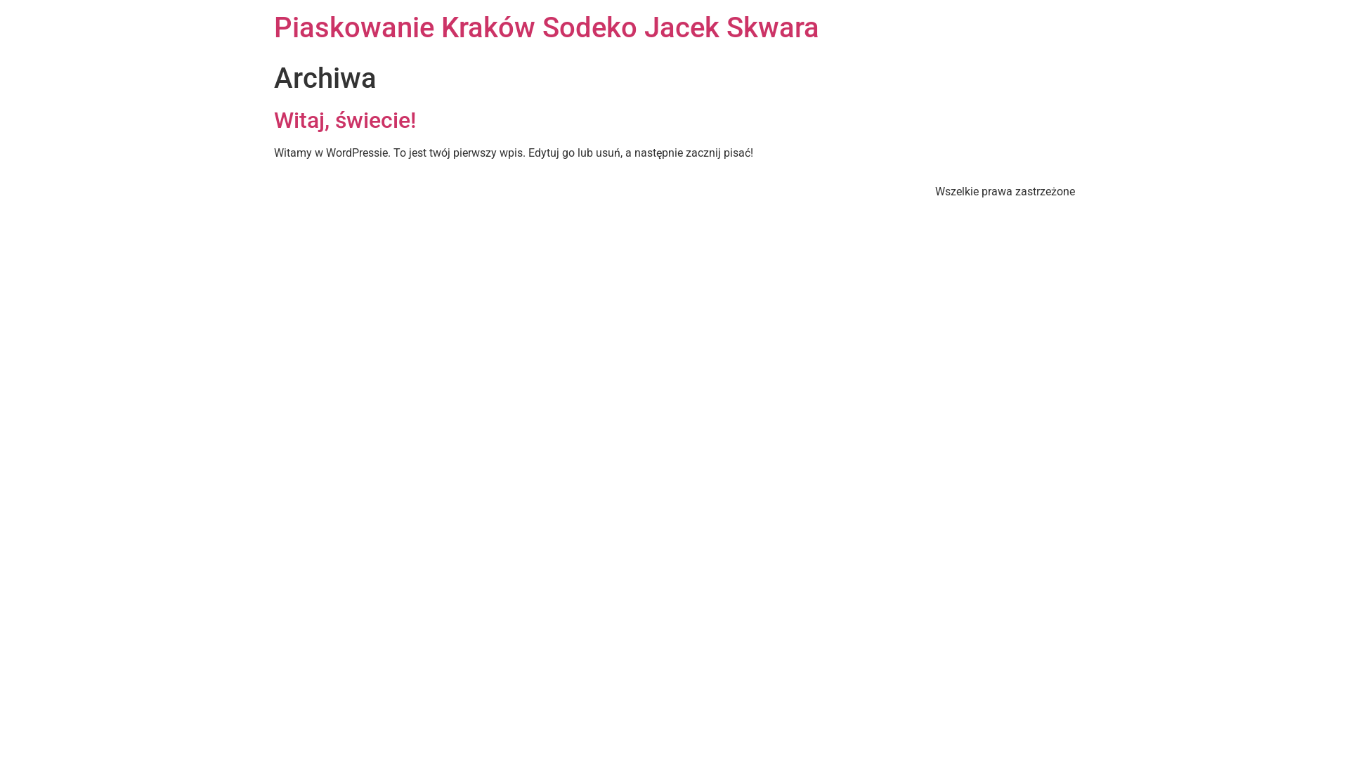 website screenshot of https://piaskowanie-krakow.pl/