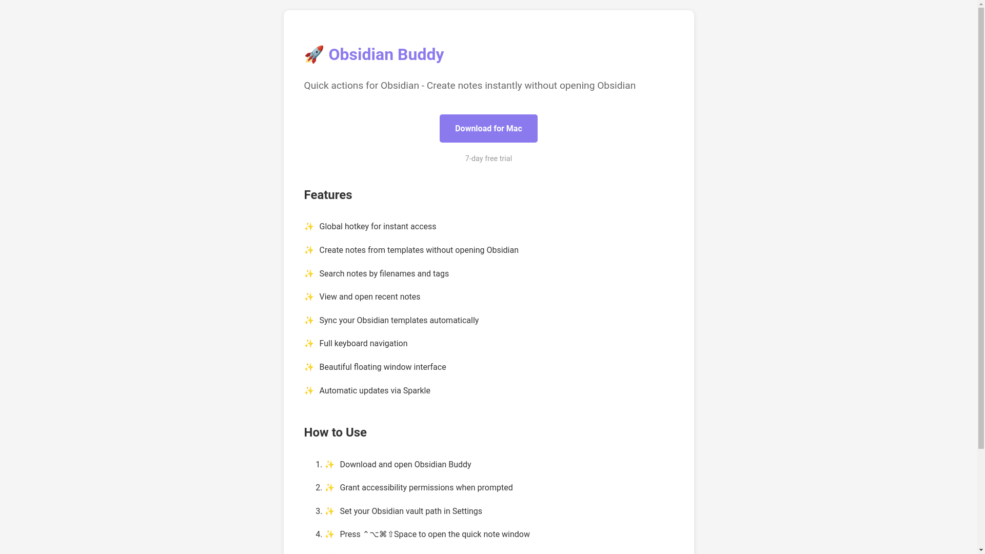 website screenshot of https://obsidian-buddy.pages.dev/