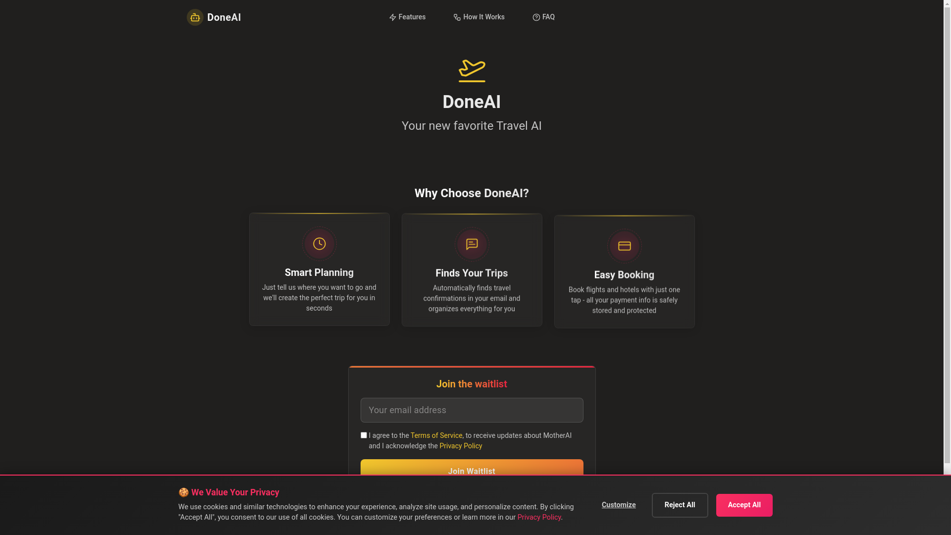 website screenshot of https://itsdoneai.com/