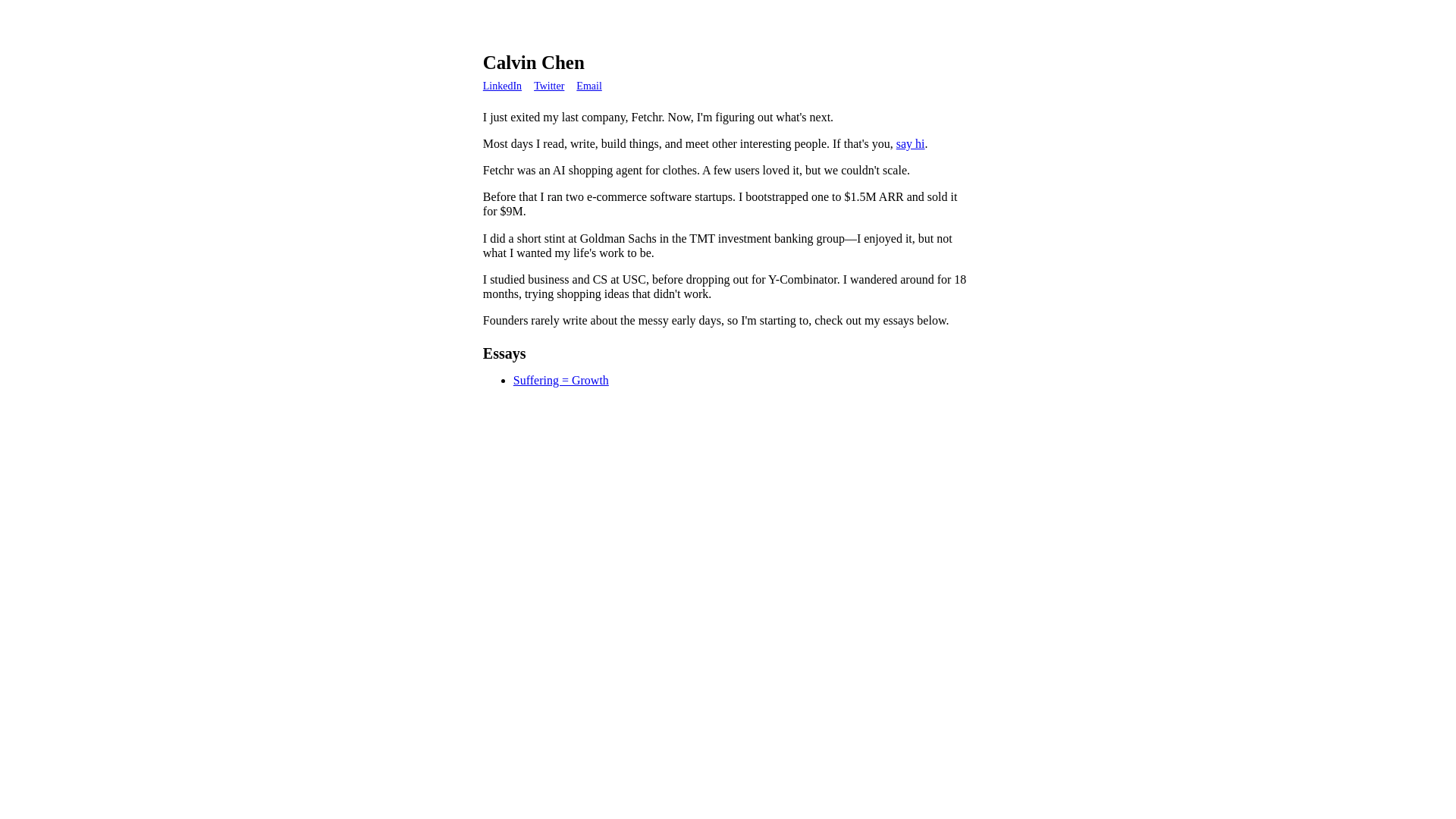 website screenshot of https://calvinjaychen.com/